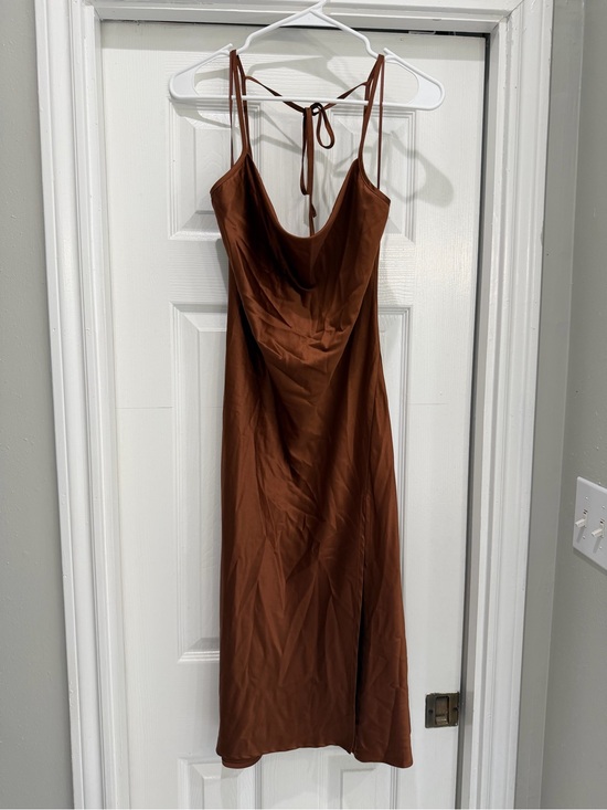West Of Melrose Dresses & Skirts - Backless Brown Slip Dress with Tie Straps